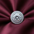 Eon Boutique™ Empress Ring – Solid 18K White Gold | 4ct Double Halo Round Diamond-Style Stone